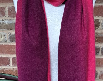 Cosy Scarf with Gift Box 2 Tone Warm Soft Christmas Gift Cerise & Plum Classic