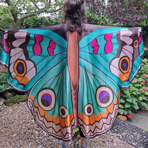 Adult Butterfly Wings Cape Cloak Woodland Fairy Costume Festival Outfit