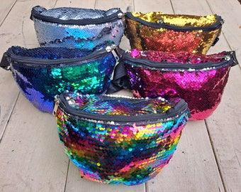 Sequin Bumbag Sparkly Fanny Pack Festival Carnival Accessories Outfit Waist Bag Rave Travel Summer