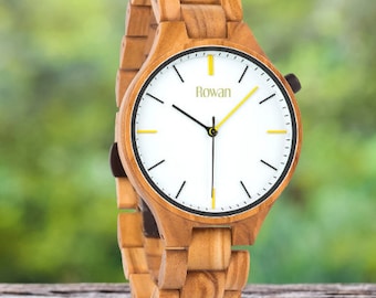 Heren houten horloge jubileum verjaardag kerstcadeau