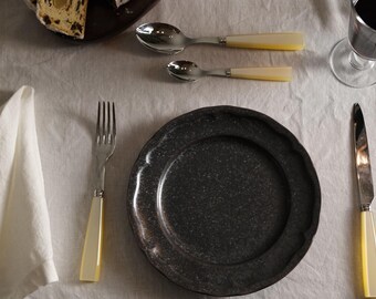 100% European Linen Tablecloth, Beige Dining Table Cover (70" x 96")