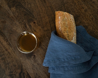 100% Linen Kitchen Towel Washed Natural Linen Tea Towel Guest, Hand Linen Towel with hanger loop Stripe kitchen towel Kitchen stylish decor