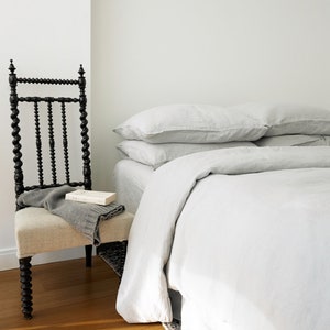 European Linen Duvet Cover Set: Washed 100% Flax Linen, Includes 2 Pillowcases