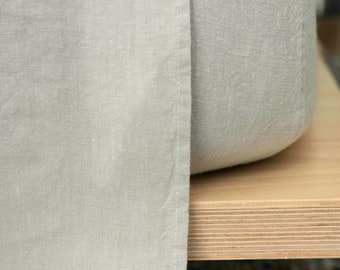 KING SIZE 100% Organic Linen Sheet Set in Light Grey, Fitted Sheet, Flat Sheet & 2 Pillowcases, Great Bedroom Gift, Free Linen Storage bag