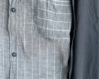 100% Organic Linen Pajama set Unisex fit sleepwear very Comfortable StoneWashed long sleeve home-wear crafted in Portugal Ships Free from US