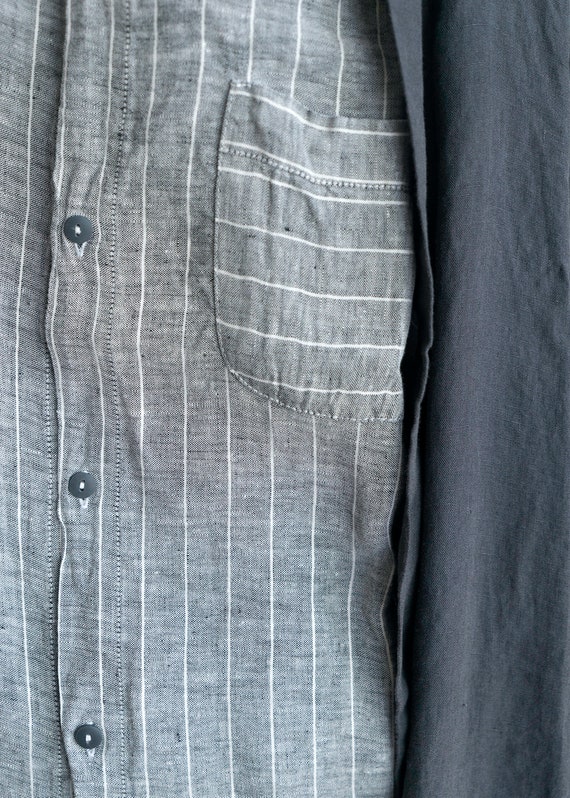 100% Organic Linen Pajama set Unisex fit sleepwear very Comfortable StoneWashed long sleeve home-wear crafted in Portugal Ships Free from US