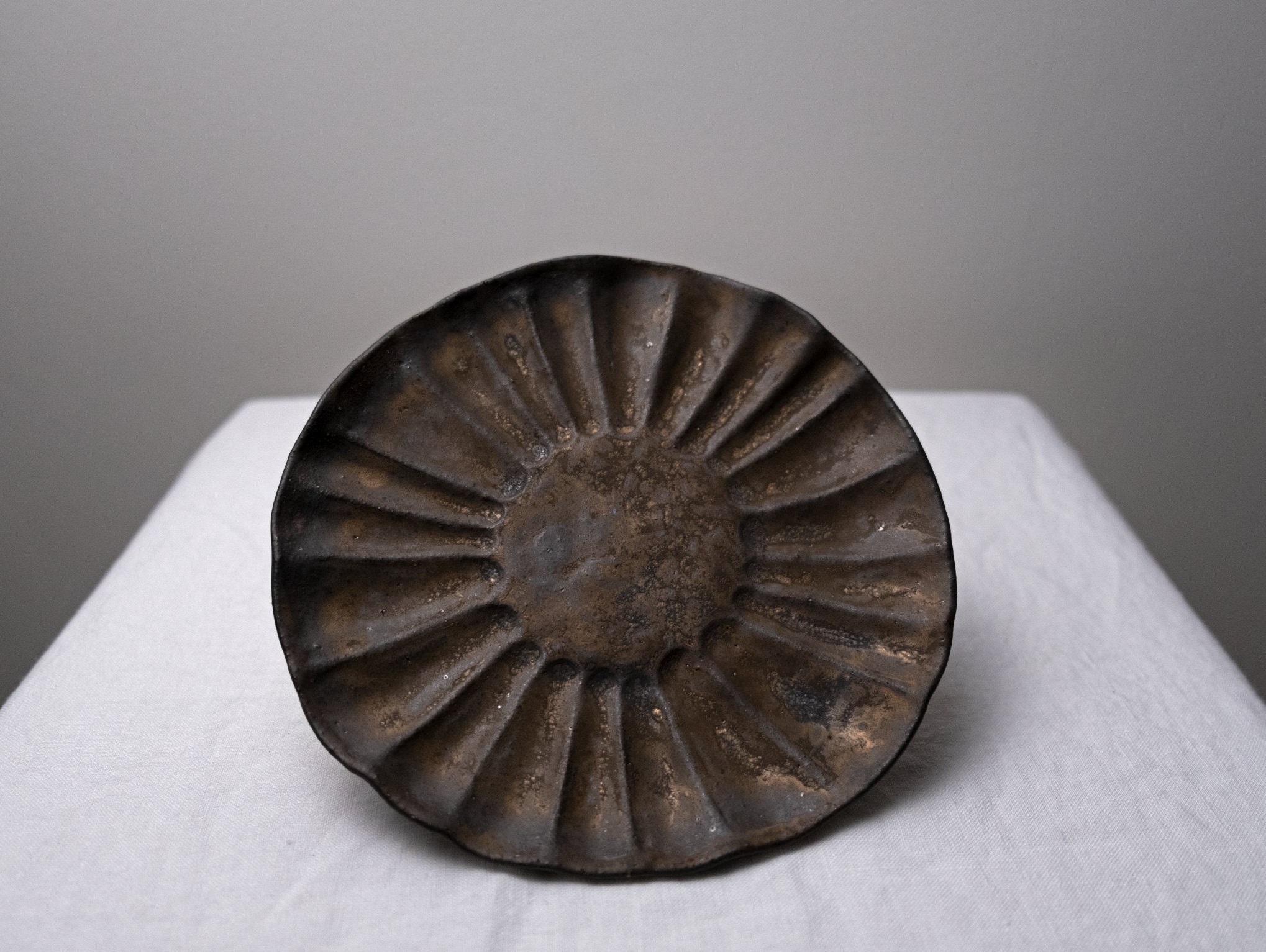 Beautiful Brass Effect Plate. Antique Style, Handmade Japanese Glaze ...