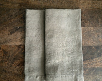 Brown Linen Dining Napkins Set 100% natural stonewashed set of 2 linen napkins Soft Portugal Table linens Kitchen decor