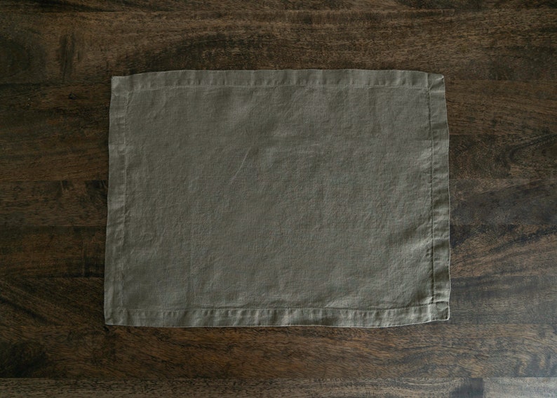Washed Linen Placemats Set of two.100%European Softened Table Linen/Dining Decor Crafted in Portugal Brown