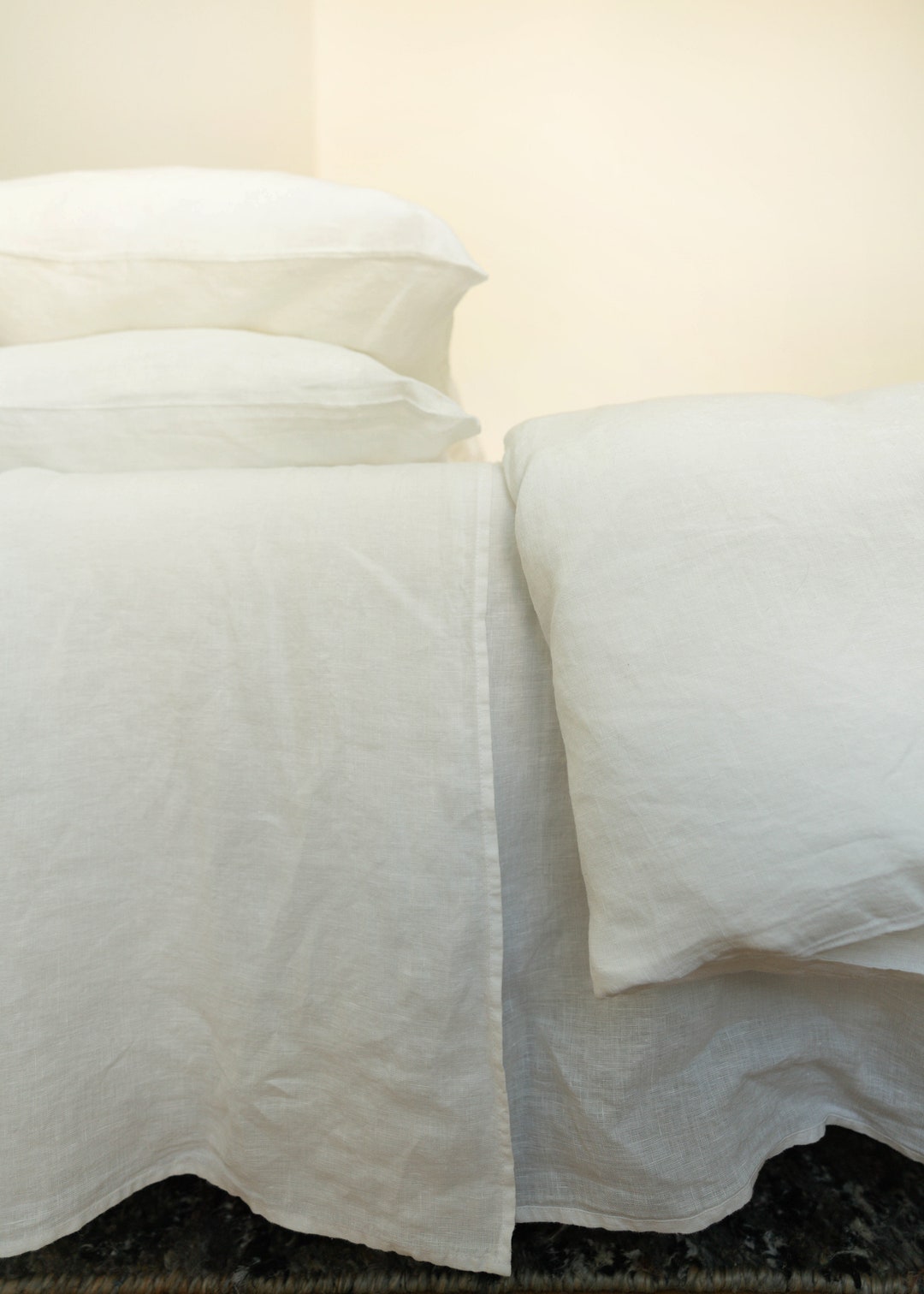 KING SIZE 100 Linen Soft Ivory Sheet Set Organic European Etsy