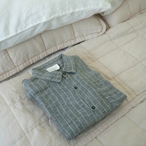 100% Organic Linen Pajama set Unisex fit sleepwear very Comfortable StoneWashed long sleeve home-wear crafted in Portugal Ships Free from US image 10