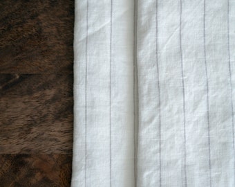 Stripes Linen Dining Napkins Set 100% natural stonewashed set of 2 linen napkins Soft Portugal Table linens Kitchen decor