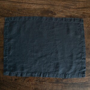 Washed Linen Placemats Set of two.100%European Softened Table Linen/Dining Decor Crafted in Portugal Charcoal