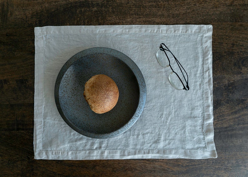 Washed Linen Placemats Set of two.100%European Softened Table Linen/Dining Decor Crafted in Portugal Beige