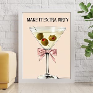 Espresso Martini & Dirty Martini Poster – Cocktail Art Print, Martini Glass Wall Art, Alcohol Prints, Signature Drink Sign