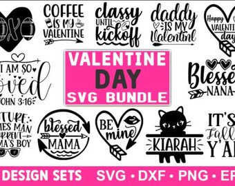 Paquete de 15 archivos SVG para el día de San Valentín, archivos de corte, Cricut, clip y diseños de citas para el día de San Valentín de ZEC Workshop