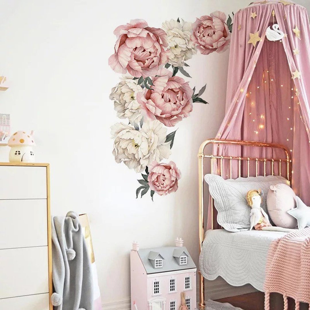 Peony Flower Bedroom Wall Mural - Etsy UK