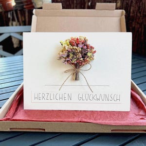 Geburtstagskarte | Blumenstrauß | Trockenblumen | Handgeschrieben | Geburtstag | Persönlich | Unikat | Geschenk