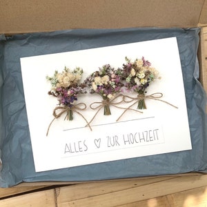 Wedding card | Bouquet | Wedding | Congratulations | Handmade | Wedding gift | Unique | Dried flowers