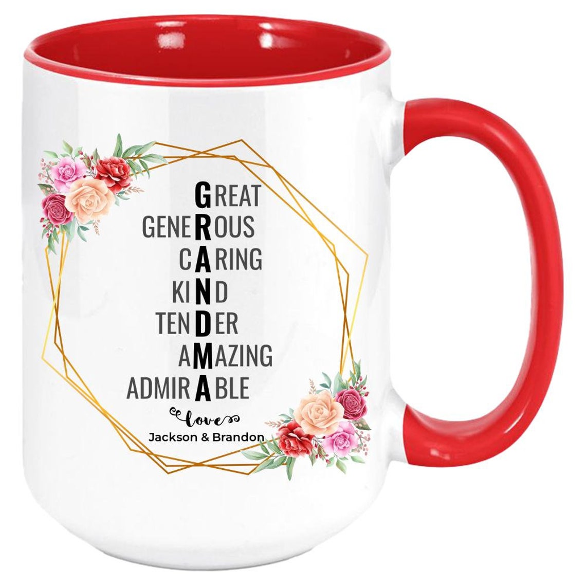 Grandma Coffee Mug White With Colored Inside and Handle Etsy UK