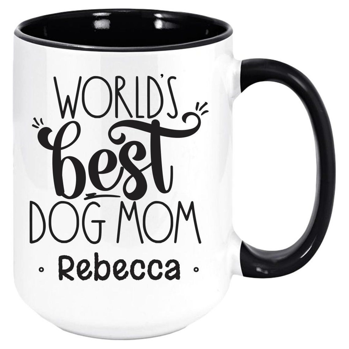 Worlds Best Dog Mom Coffee Mug White With Colored Inside and Etsy UK