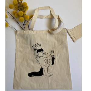 where the wild things are max tote bag, max tote bag, canvas tote bag, children&#39;s book, classic kids book