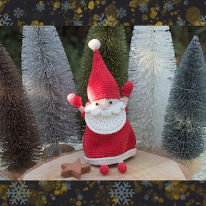 Crochet Santa Claus – Handmade Christmas Decoration in Red and White Cotton – Magical Ornament for Your Home