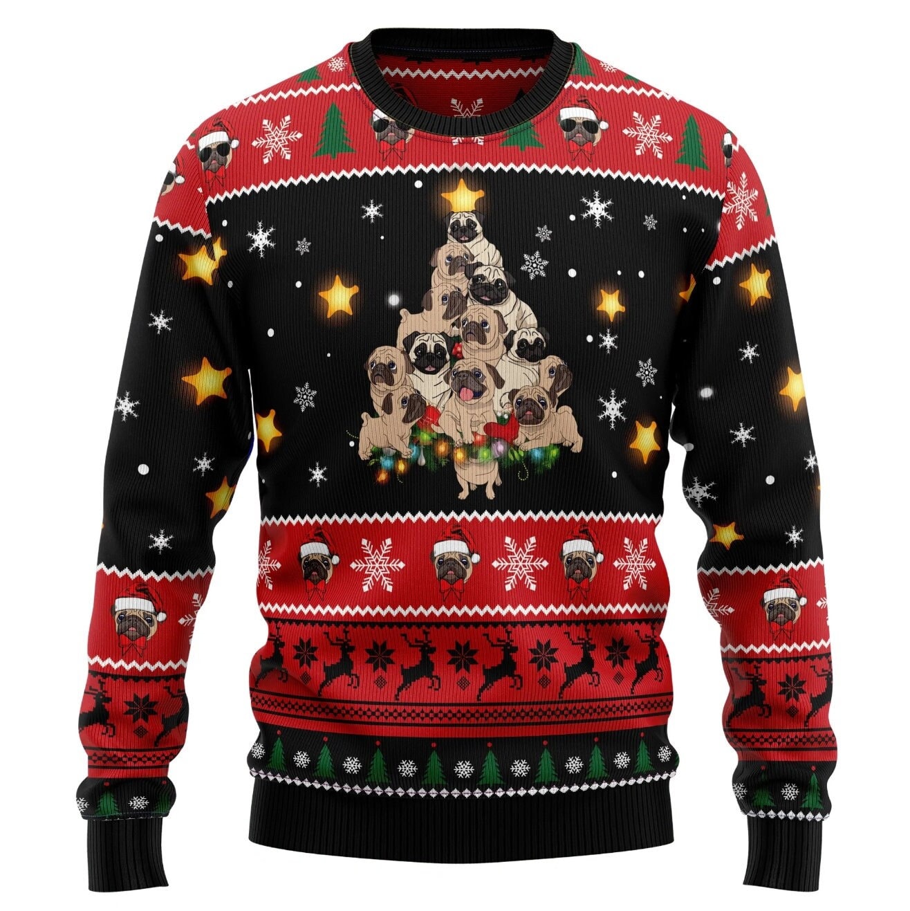 Discover Pug Christmas Ugly Knitted Christmas Sweater