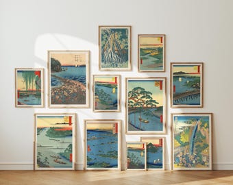 Ukiyo-e Landscape Art Print Bundle: 100 Japanese Vintage Prints (Digital Download)
