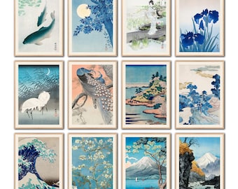 Japanese Ukiyo-e Art Bundle | High-Resolution Digital Prints for Stunning Wall Decor | Instant Download, DIN Format