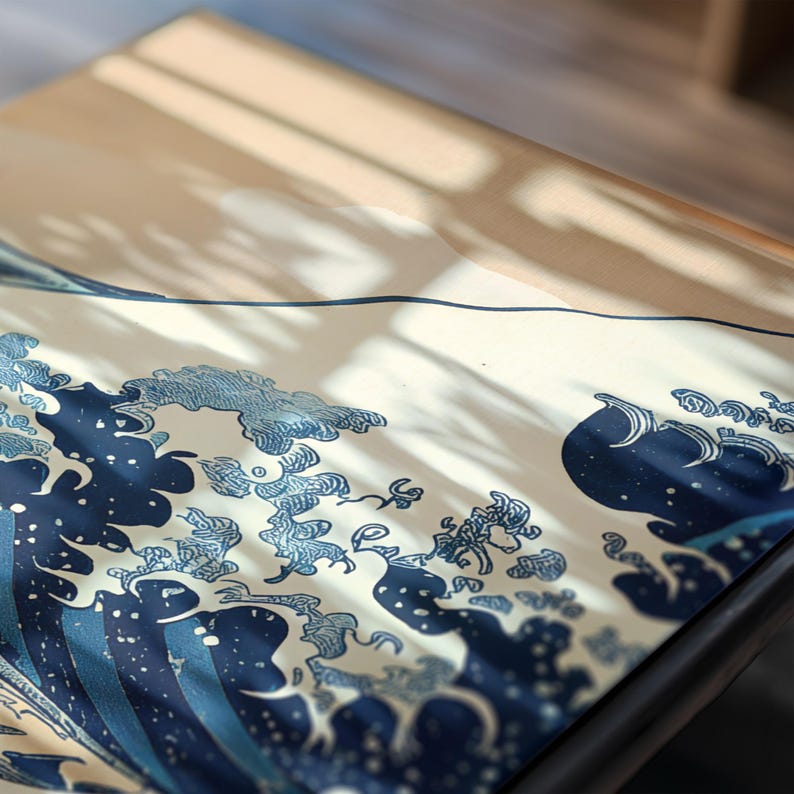 Hokusai Wave Triptych - AI Enhanced Japanese Art (Digital Download) image 3