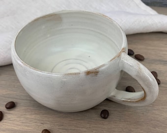 Cappuccino Mug | Latte Cup | Handmade Pottery Mug | Stoneware Cup | Teacup | Modern Rustic Coffee Mug | Minimalistic Ceramics | Artful Gift