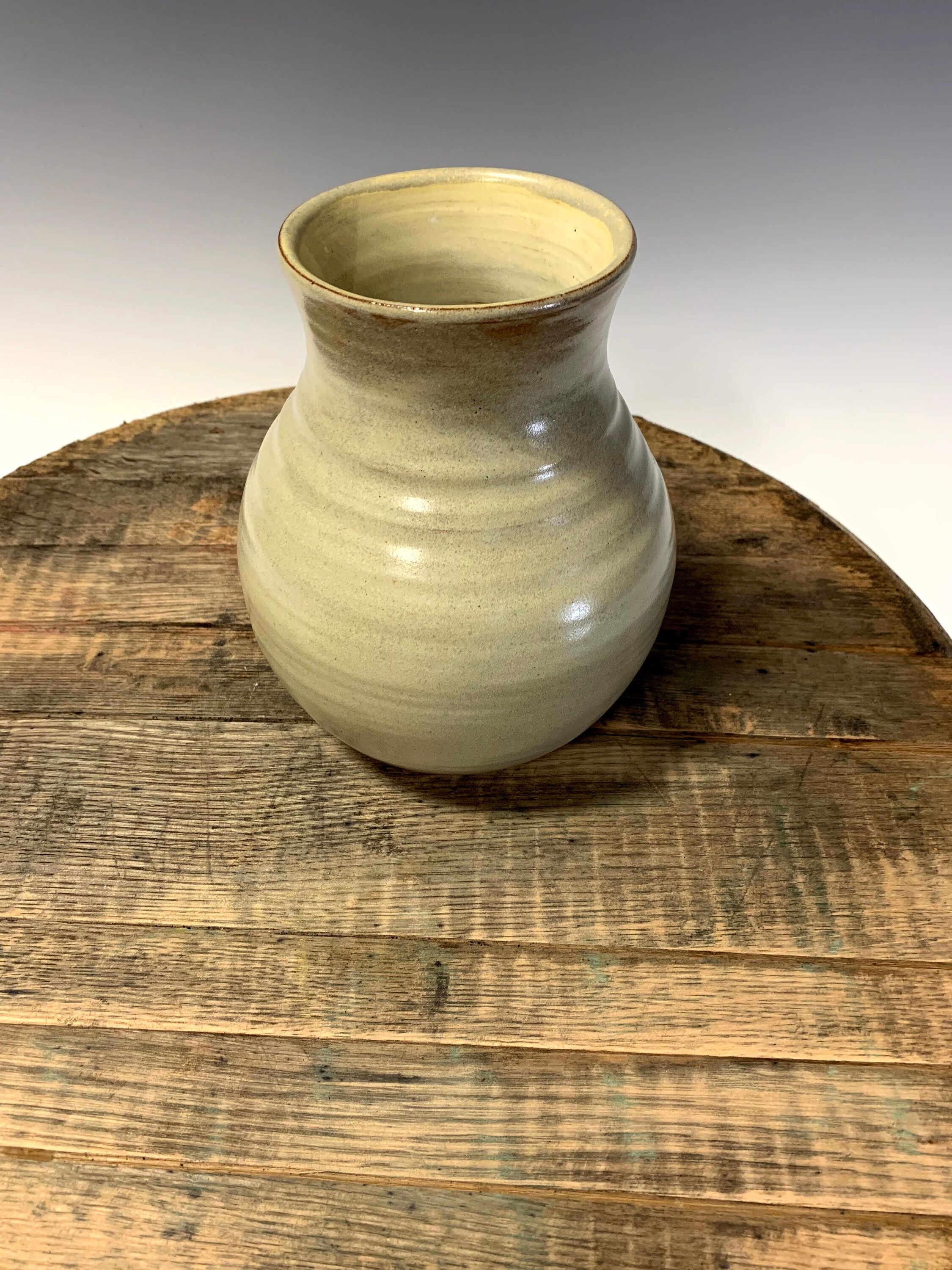 Neutral Gray Flower Vase Artisan Made Stoneware Pottery | Etsy