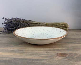 Coffee Table Bowl | Decorative Handmade Ceramic Bowl | Botanical Pottery | Modern Rustic Decor Wedding Gift Idea | Stoneware Textured Bowl