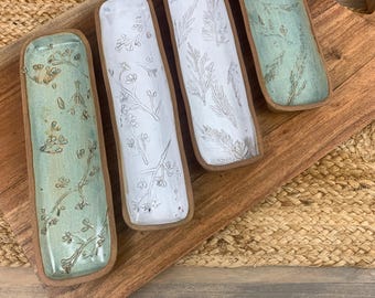 Cracker Tray | Charcuterie Accessory Appetizer Serving Platter | Handmade Pottery Serving Dish | Ceramic Plate | Hostess Gift for Home Cook