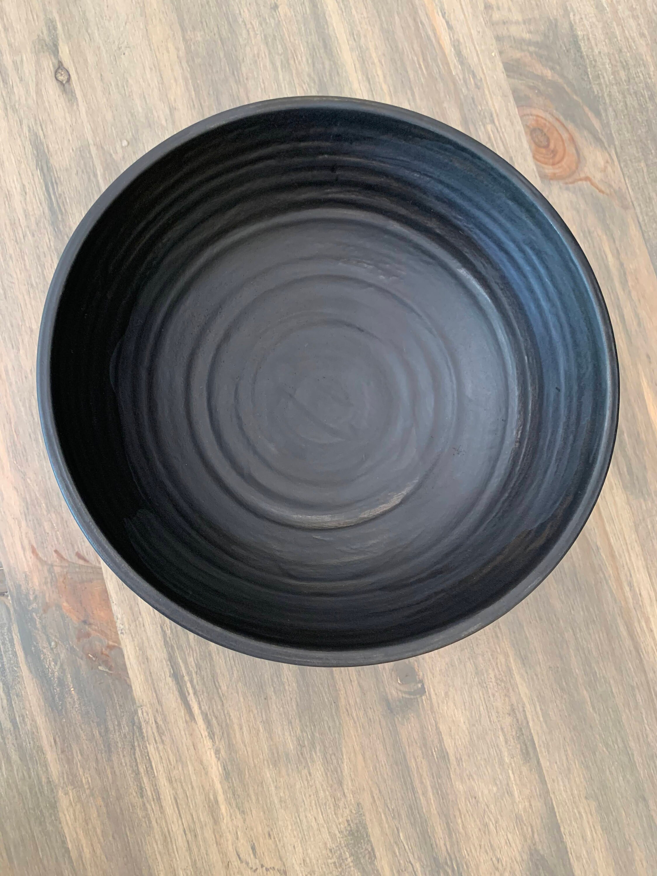 Large Black Bowl Modern Gift Bowl Dining Table Centerpiece Etsy