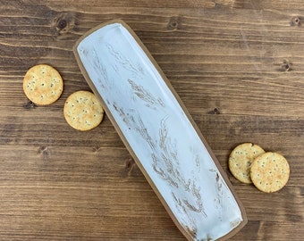 Appetizer Tray | Cracker & Cheese Serving Platter | Countertop Spice Tray | Cooking Mom Gift | Cheeseboard Party Platter | Modern Pottery