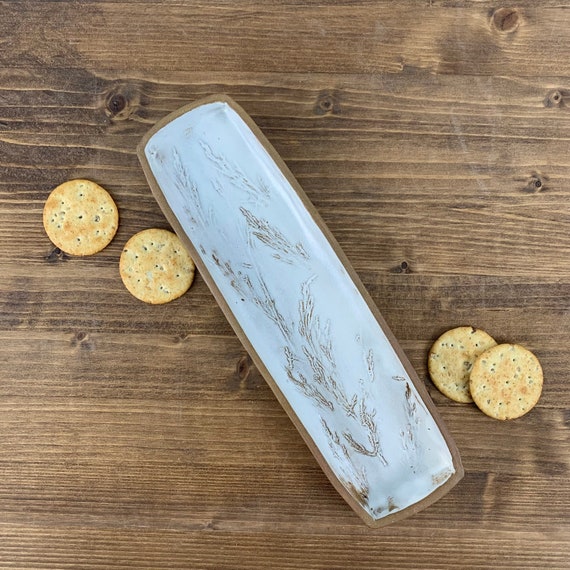 Appetizer Tray | Cracker & Cheese Serving Platter | Countertop Spice Tray | Cooking Mom Gift | Cheeseboard Party Platter | Modern Pottery