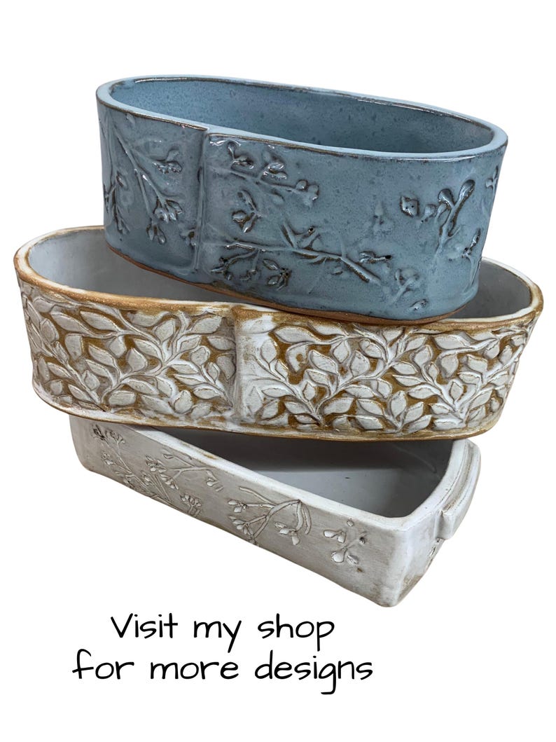 Teabag Organizer | Tea Caddy Ceramic | Countertop Organizer | Kitchen Coffee Station Teabag Holder | Tea Person Gift | Natural Artisan Gift image 11