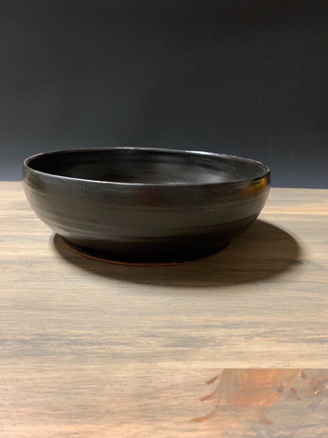 Large Black Bowl, Handmade Stoneware Bowl, Minimalist Pottery, Modern Ceramic Bowl, Modern