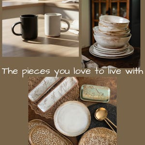 Handmade Plates and Bowls | Ceramic Stoneware Pottery Dish | Moody Rustic Dishes | Artisan Dinnerware Plate Set | Earth Tone Dinner Set afbeelding 18