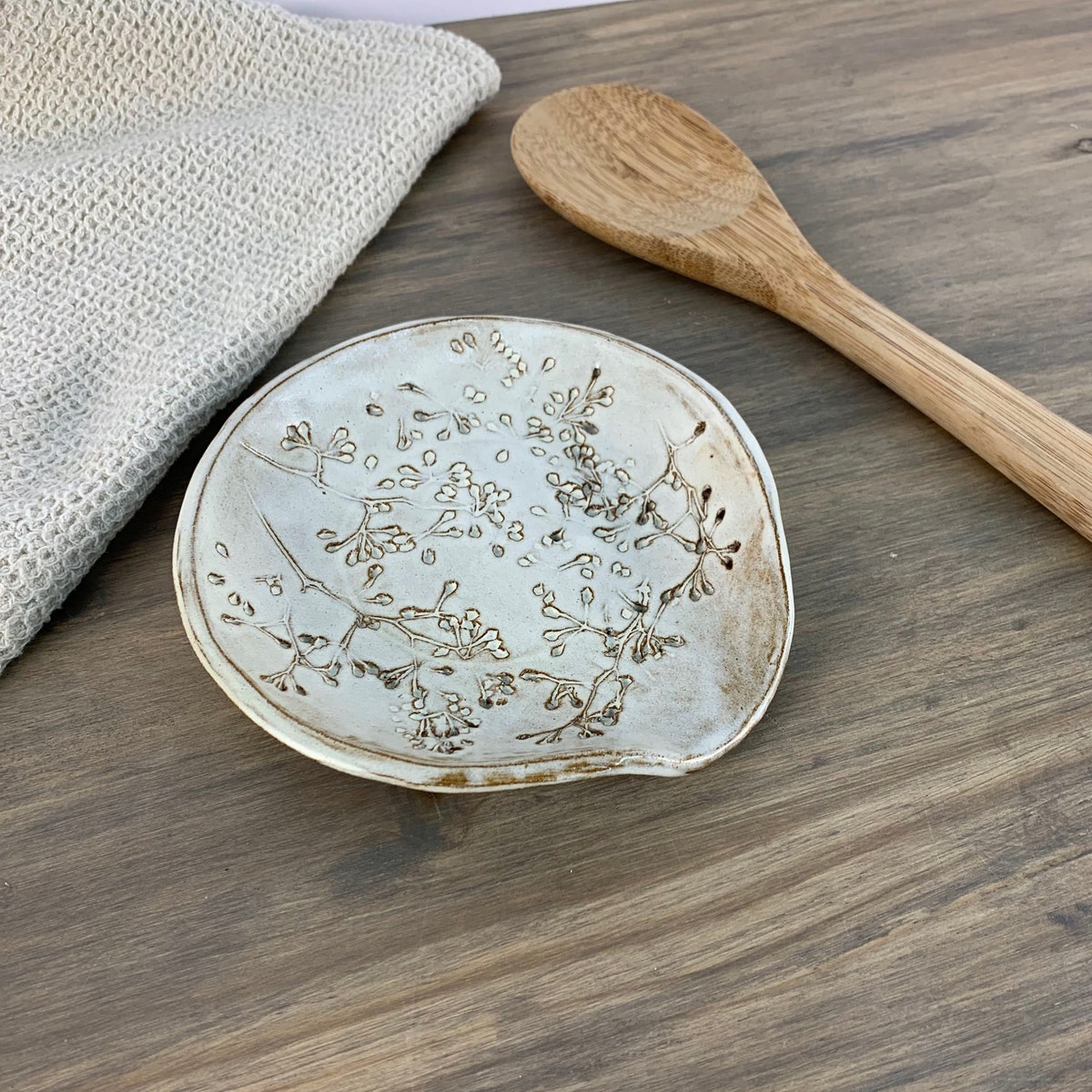 Handmade Spoon Rest Modern Rustic Pressed Flower Countertop Decor Spoon Holder Cooking Mom Gift Earthy, Natural Organic Kitchenware - Etsy