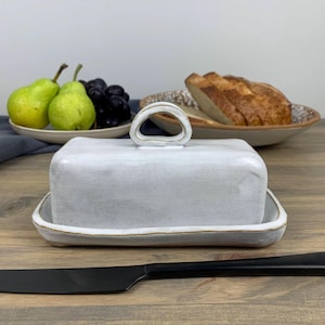 Butter Dish | Modern Minimalistic | Handmade Kitchenware Ceramics | Artisan Pottery | Japandi Organic Tableware | Functional Decor | White