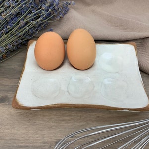 Egg Holder | Fresh Egg Holder  | Gift for Baker | Modern Rustic Decor | Gift for Cook | Handmade Pottery | Egg Tray