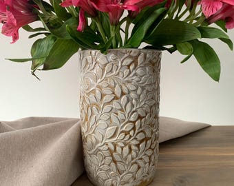 Flower Vase 6 inch | Rustic Vase for Bouquet | Handcrafted Ceramics | Modern Farmhouse Decor Pottery | Cottage Floral Gift for Mom | Willow