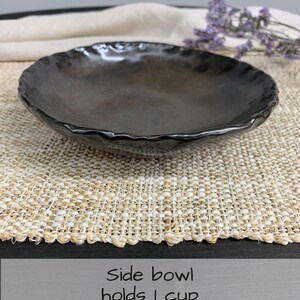 Handmade Plates and Bowls | Ceramic Stoneware Pottery Dish | Moody Rustic Dishes | Artisan Dinnerware Plate Set | Earth Tone Dinner Set Side Bowl