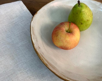 Organic Ceramic Fruit Bowl | Asymmetrical Decor | Modern Minimalist Centerpiece | Wabi Sabi Pottery | Artisan Pottery Gift | Decorator Bowl