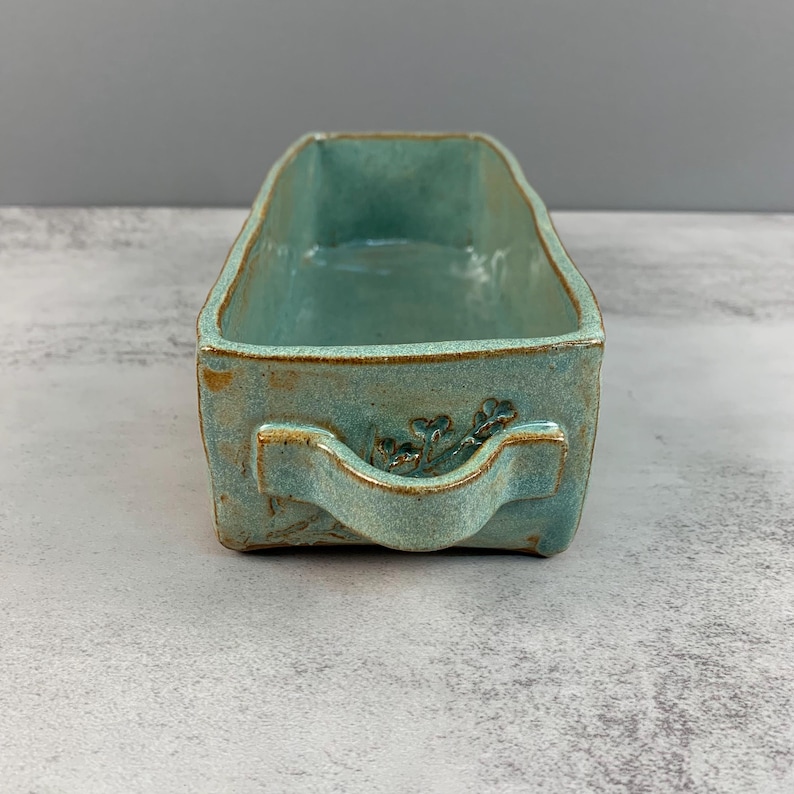 Teabag Organizer | Tea Caddy Ceramic | Countertop Organizer | Kitchen Coffee Station Teabag Holder | Tea Person Gift | Natural Artisan Gift image 5