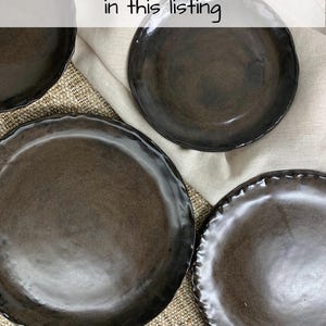 Handmade Plates and Bowls | Ceramic Stoneware Pottery Dish | Moody Rustic Dishes | Artisan Dinnerware Plate Set | Earth Tone Dinner Set afbeelding 8