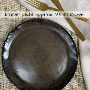 Handmade Plates and Bowls | Ceramic Stoneware Pottery Dish | Moody Rustic Dishes | Artisan Dinnerware Plate Set | Earth Tone Dinner Set Dinner Plate